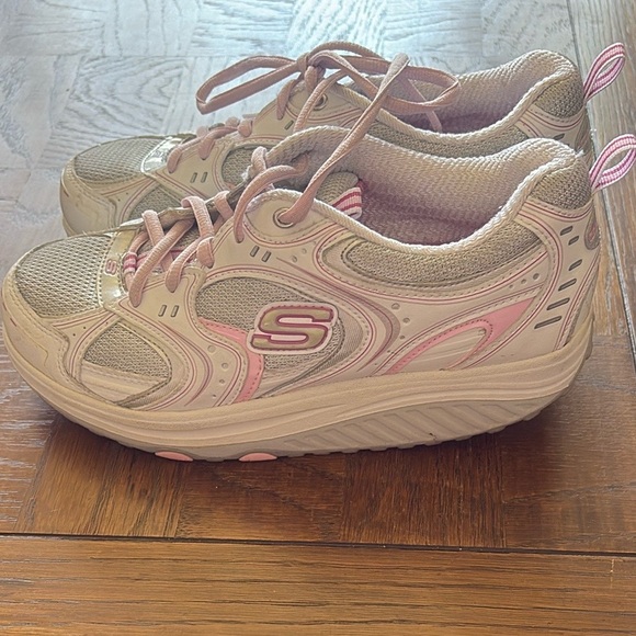 Skechers Light Pink and Cream Shape Up Sneakers - Picture 7 of 8